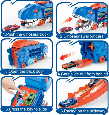DinoTrack™ | Dinosaur-transformator med glidebaner og biler