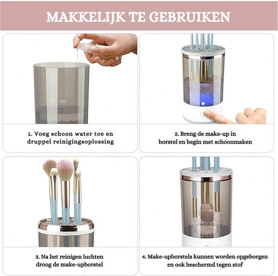 Bærbar elektrisk makeup-børsterenser med USB-stik