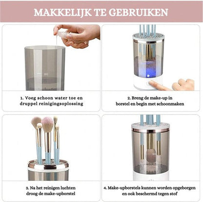 Bærbar elektrisk makeup-børsterenser med USB-stik