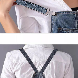 RetroJane Kjole med slidser i ryggen og overtræksbukser i denim