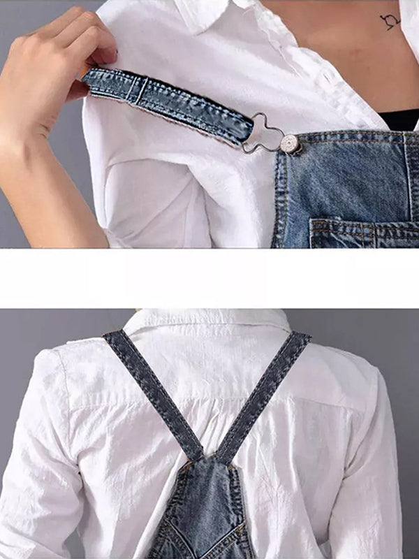 RetroJane Kjole med slidser i ryggen og overtræksbukser i denim