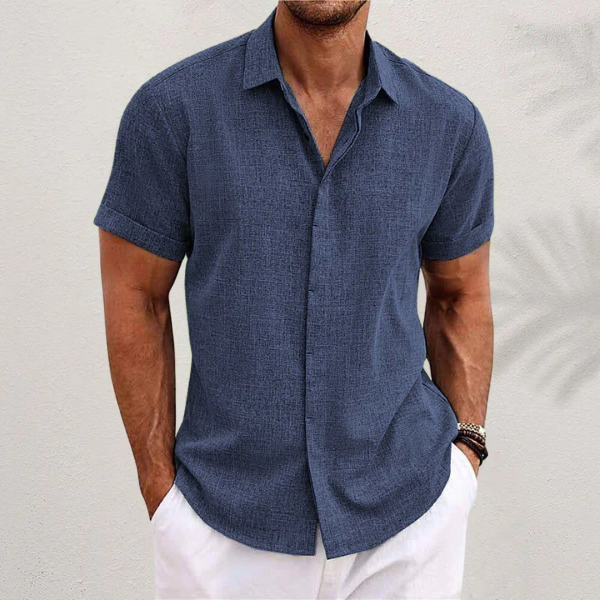 FINLEY - Short-Sleeve Cotton and Linen Shirt