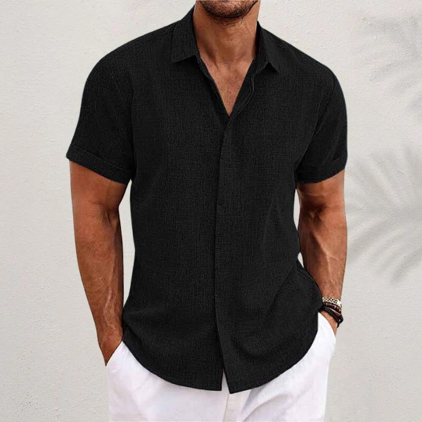 FINLEY - Short-Sleeve Cotton and Linen Shirt