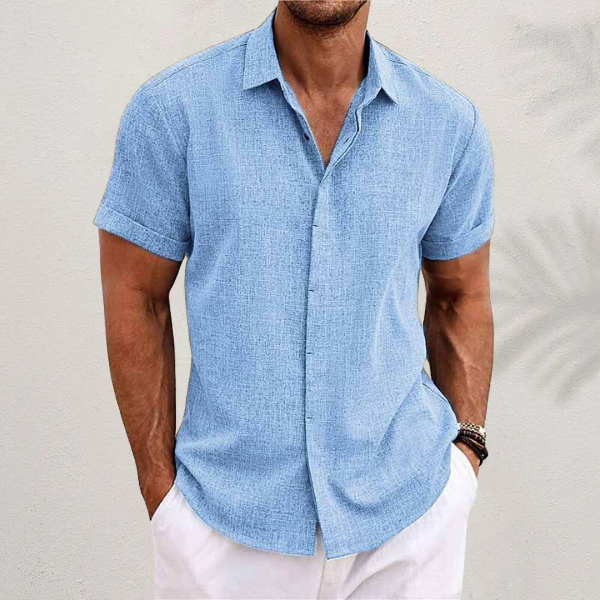 FINLEY - Short-Sleeve Cotton and Linen Shirt