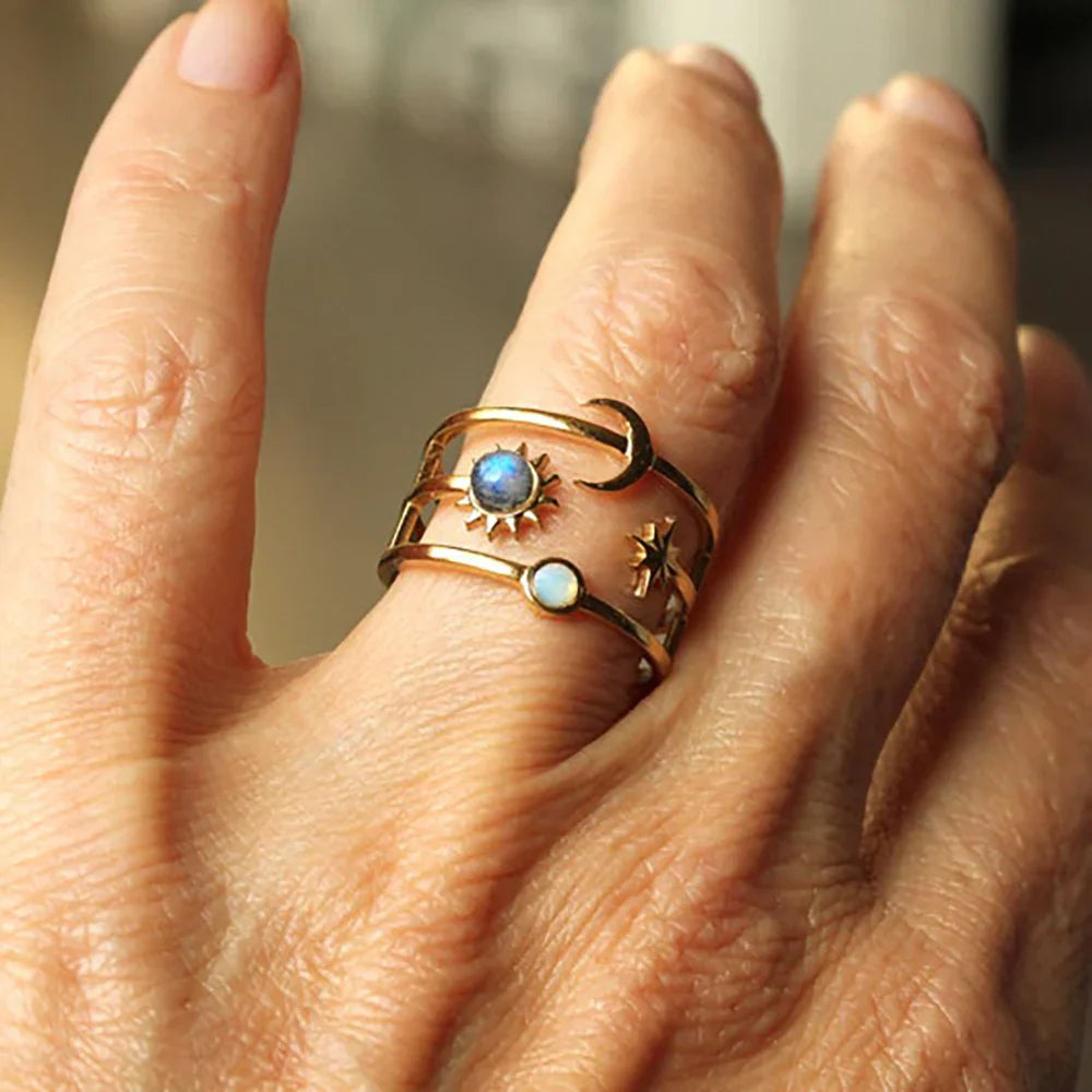 LunaRing™ - Stilfuld ring med sol og måne
