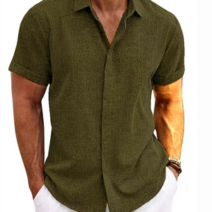 FINLEY - Short-Sleeve Cotton and Linen Shirt