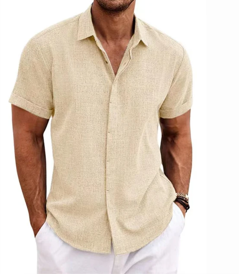 FINLEY - Short-Sleeve Cotton and Linen Shirt