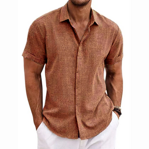 FINLEY - Short-Sleeve Cotton and Linen Shirt