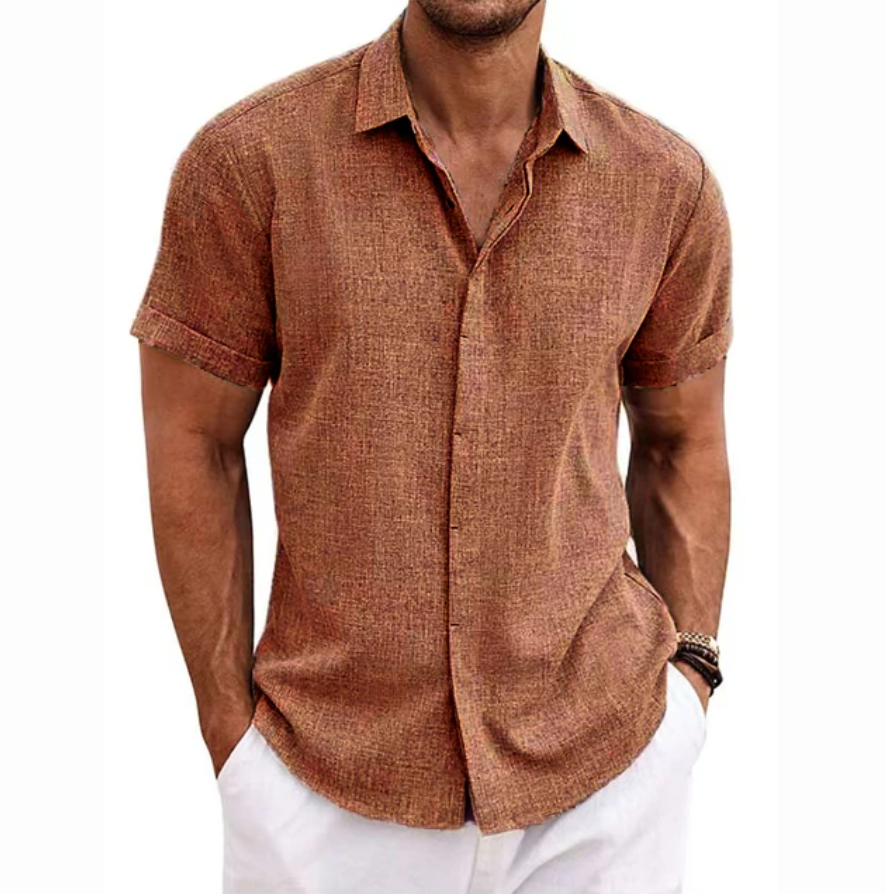 FINLEY - Short-Sleeve Cotton and Linen Shirt
