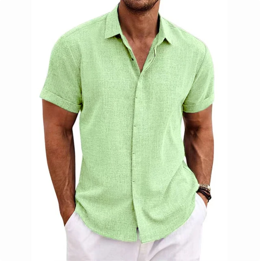 FINLEY - Short-Sleeve Cotton and Linen Shirt
