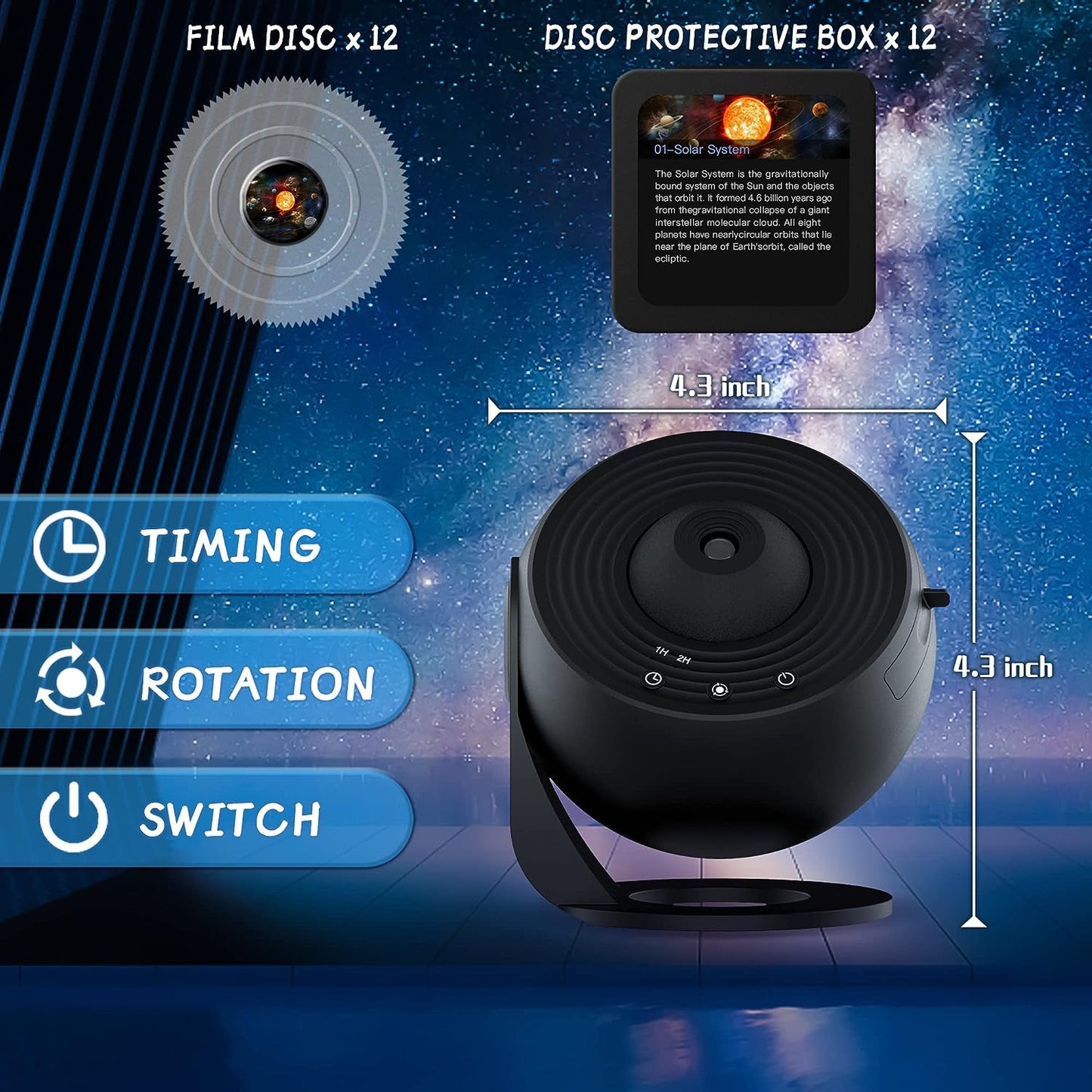 SkyLight™ Projector | 360 graders rumprojektor med 12 forskellige projektioner