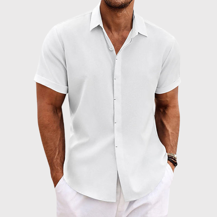 FINLEY - Short-Sleeve Cotton and Linen Shirt